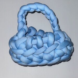 Blue Braided Women Bag